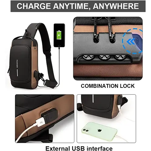 Bolso Antirrobo Impermeable Puerto USB