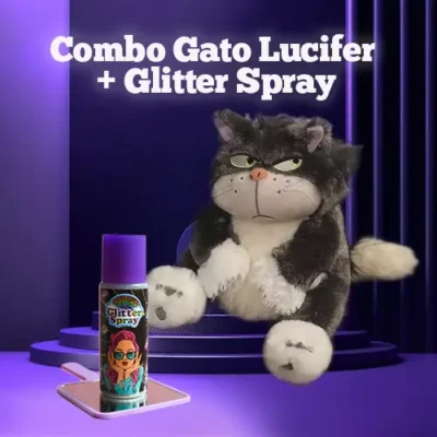 Combo Gato lucifer+Glitter Spray Grande