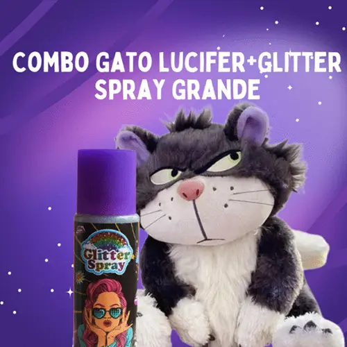 Combo Gato lucifer+Glitter Spray Grande
