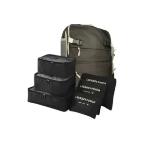 COMBO Viajero Mochila Amazon + Organizador de Maletas de lujo 6 Piezas